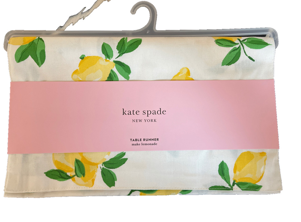 KATE SPADE New York Make Lemonade Lemons Theme table Runner 15” x 72” NEW